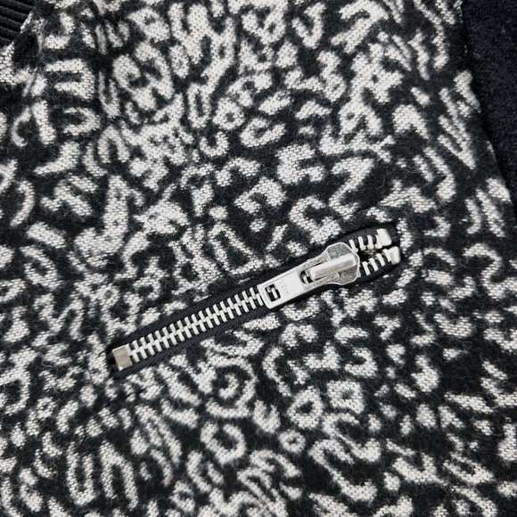 Maison Scotch Soda Leopard Animal Print Bomber Jacket Wool Blend Size 2 - Picture 4 of 11